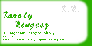 karoly mingesz business card