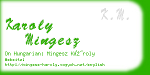 karoly mingesz business card